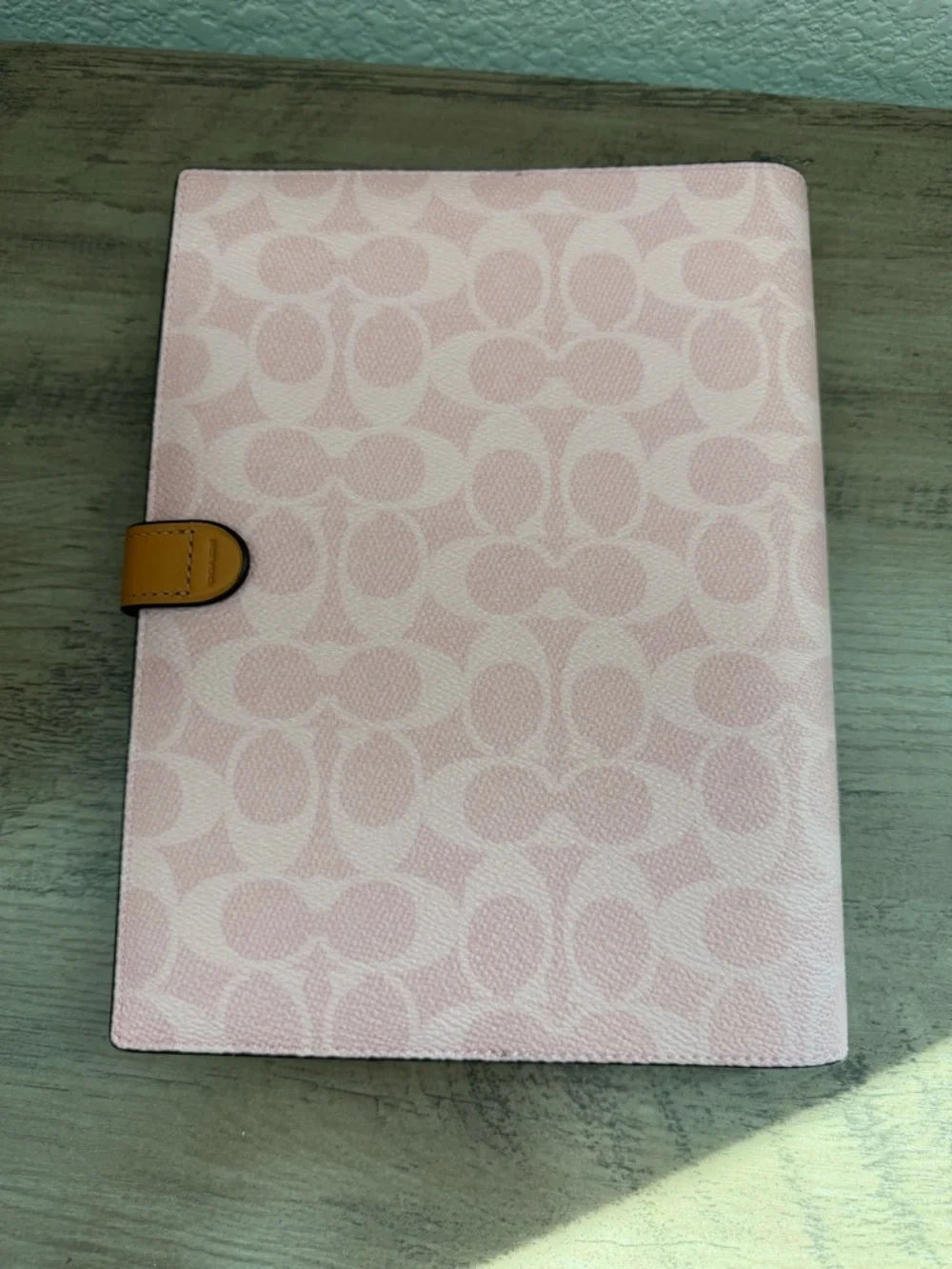 Coach Powder Pink Notebook In Signature Canvas